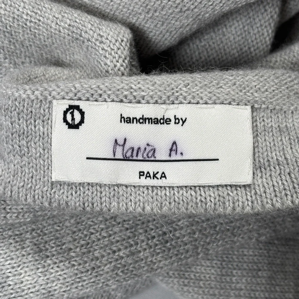 PAKA Crewneck Sweater Mens XL Grey Royal Alpaca Handmade  Raglan Long Sleeve - Picture 8 of 11